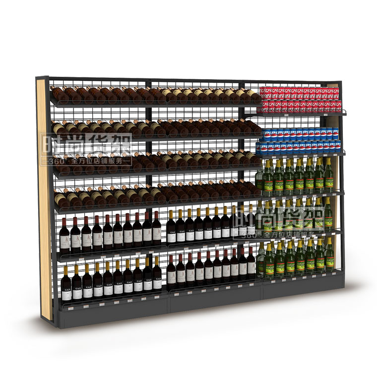 便利店貨架_紅酒架(網板單面)