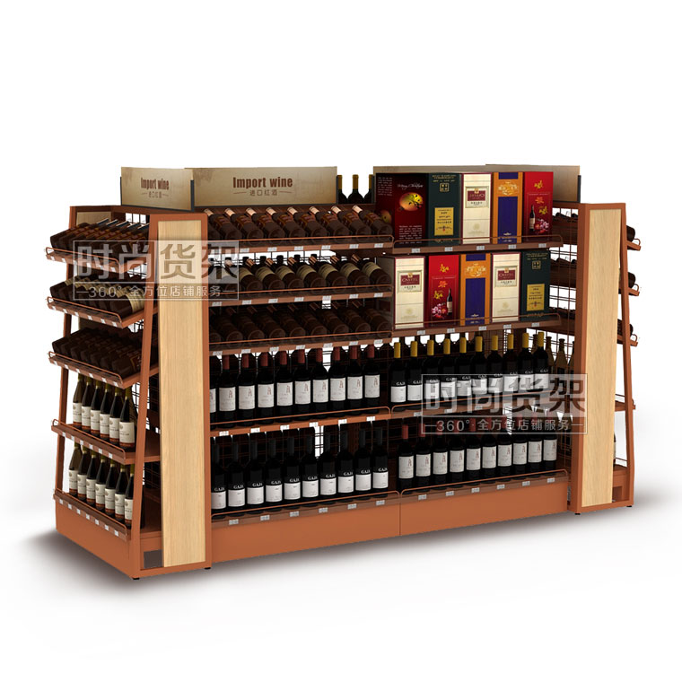 便利店貨架_紅酒架(網板中島)